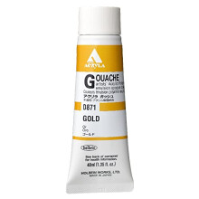 Holbein Acrylic Gouache Artists Acrylic Polymer Emulsion, 40ml Gold (D871C)