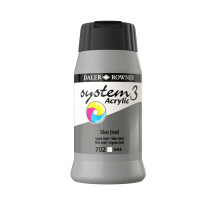 Daler-Rowney System3 Acrylic Paint, Plastic Pot, 16.91oz - 500 ml, Silver Imitation