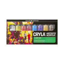 Daler Rowney Cryla Classic Acrylic Set, 8 Assorted Colours x 75 ml Tubes Assorted Colours, Ideal for Professional Acrylic Artists