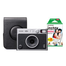 Fujifilm Instax Mini Evo Hybrid Instant Camera inc 20 Shots & Case - Black