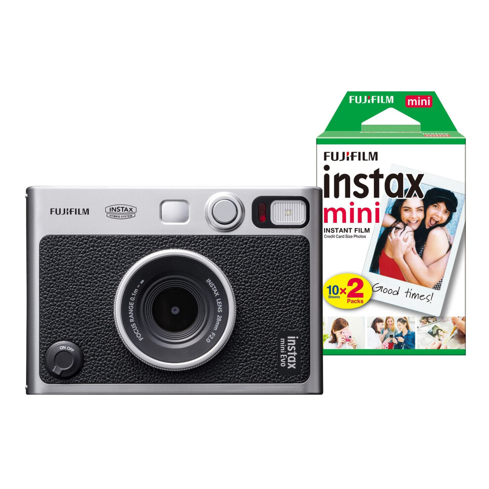 instax Fujifilm Mini Evo Hybrid Instant Camera inc 20 Shots - Black