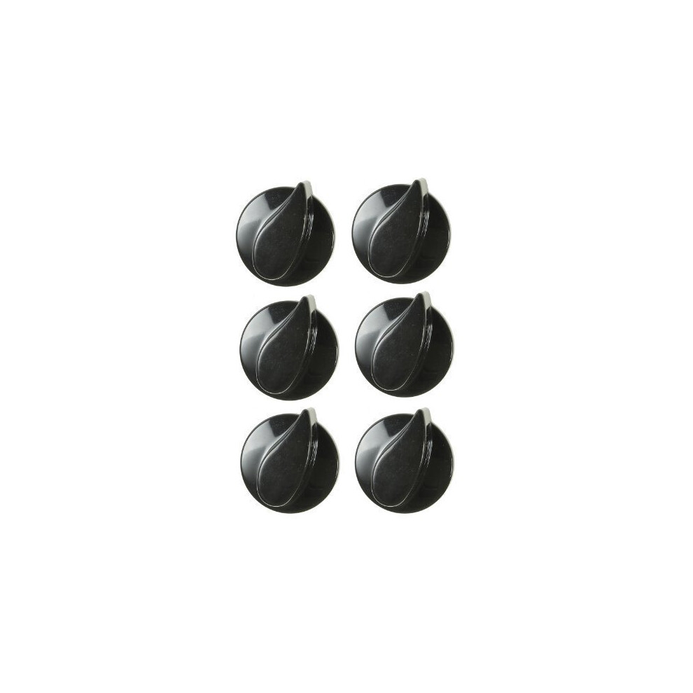 Belling Oven Cooker Hob Gas Flame Control Knobs (Black, Pack of 6)