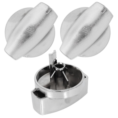 Belling Belling Genuine Hob Hotplate Control Knob Switch (Silver/Chrome - Pack of 3)