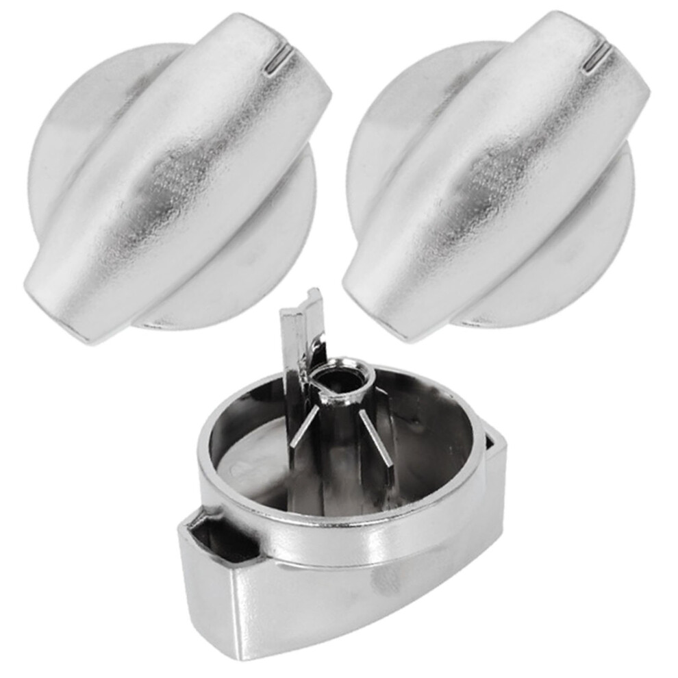 Belling Genuine Hob Hotplate Control Knob Switch (Silver/Chrome - Pack Of 3)