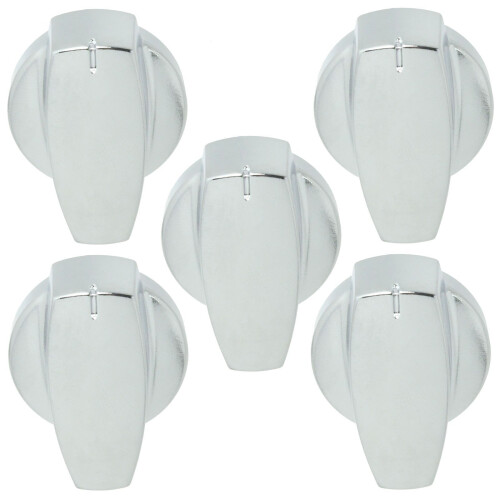 Belling Belling Genuine Hob Hotplate Control Knob Switch (Silver / Chrome - Pack of 5)