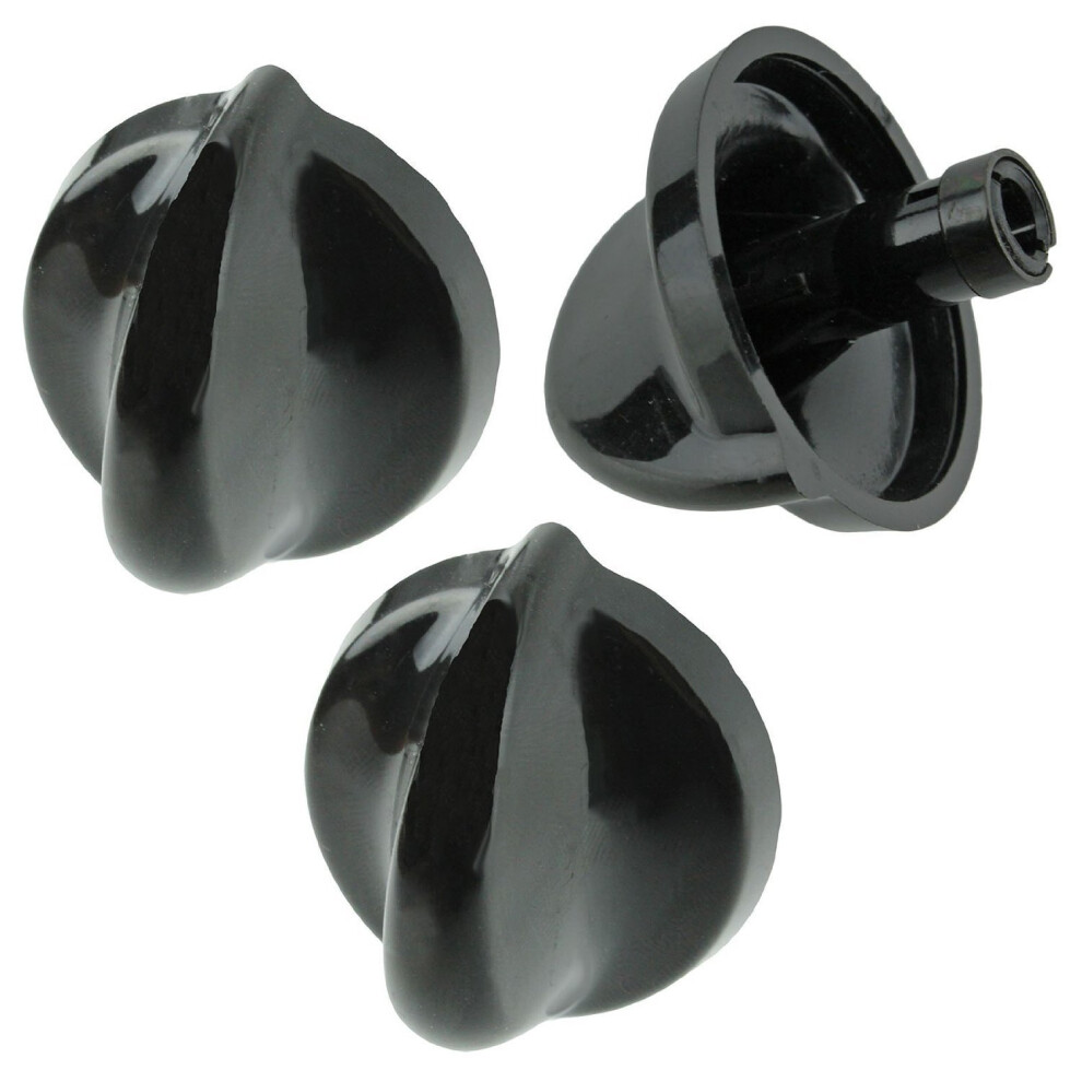 Belling Genuine Temperature Control Knob For Oven Cooker Hob (, Pack Of 3 Knobs) Black