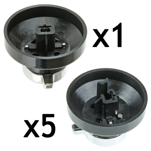 Stoves Stoves Gas Hob Oven Cooker Knobs Flame Control Switch (Pack of 6, Black/Silver) 2