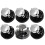 Stoves Stoves Gas Hob Oven Cooker Knobs Flame Control Switch (Pack of 6, Black/Silver) 1