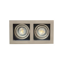 UKEW Double Head Recessed Ceiling Lights - GU10 LED Adjustable Satin Finish with Square Black Interior Downlight - Tiltable Spotlights for Bedroom