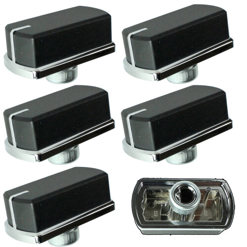 Belling Belling Genuine Hob Oven Cooker Control Switch Knobs (Black/Silver, Pack of 6)