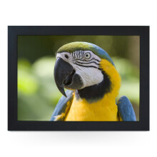 Portable Lap Desk Tray (Parrot) Handmade Wooden Frame, Beanbag Cushioned Bottom | Computers, Laptops, Meals, Food | L0126 Black