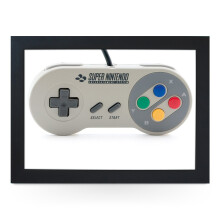 Portable Lap Desk Tray (Super Nintendo Controller) Handmade Wooden Frame, Beanbag Cushioned Bottom | Computers, Laptops, Meals, Food | L0205 Black