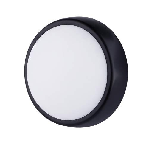 Luceco Luceco LED Eco Mini Round Outdoor Bulkhead Light,Black/White,16 cm/5.5 W Polycarbonate (PC) 1