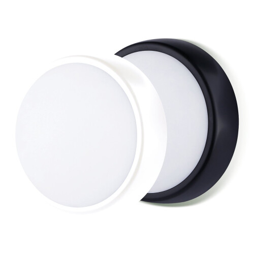 Luceco Luceco LED Eco Mini Round Outdoor Bulkhead Light,Black/White,16 cm/5.5 W Polycarbonate (PC)