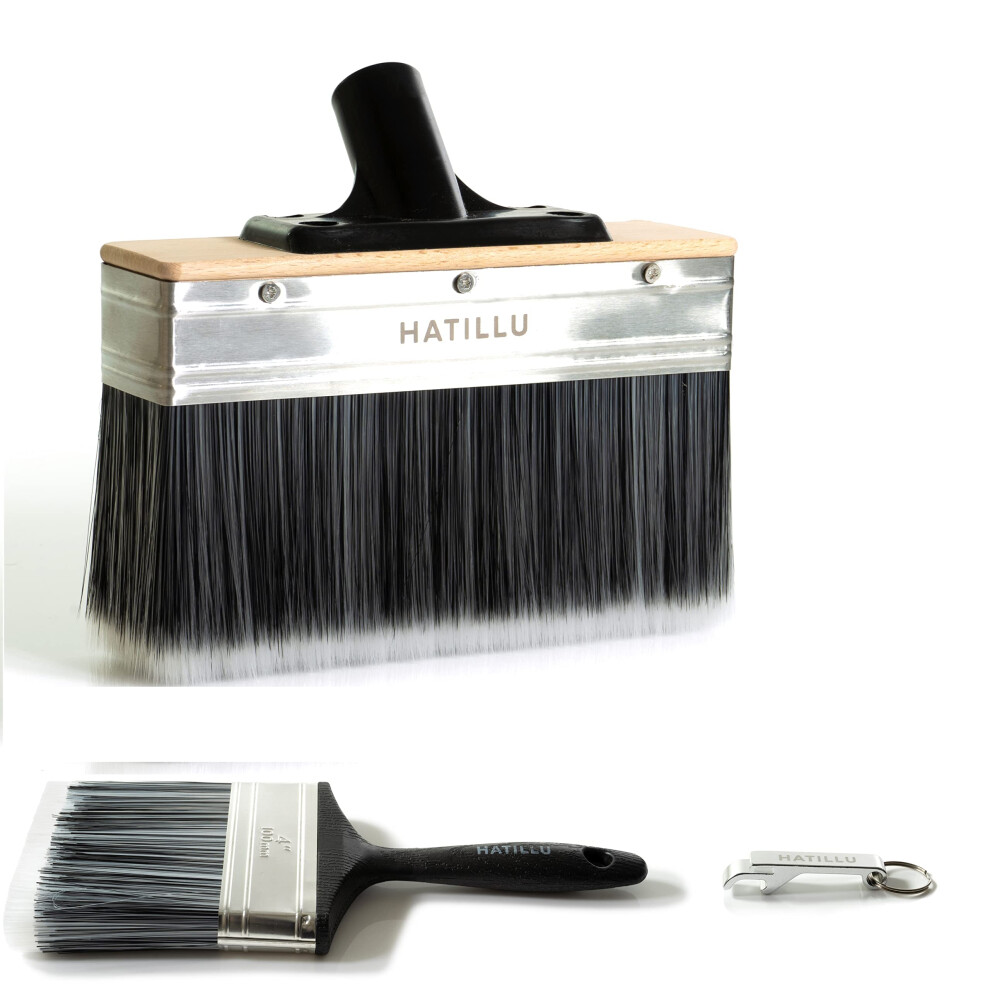 Hatillu Decking Paint Brush - 7 Inch Deck Stain Applicator, Block Staining Brushes For Water/Oil Based Coatings On Wood, Concrete, Sheds, Fences & 5060794400085