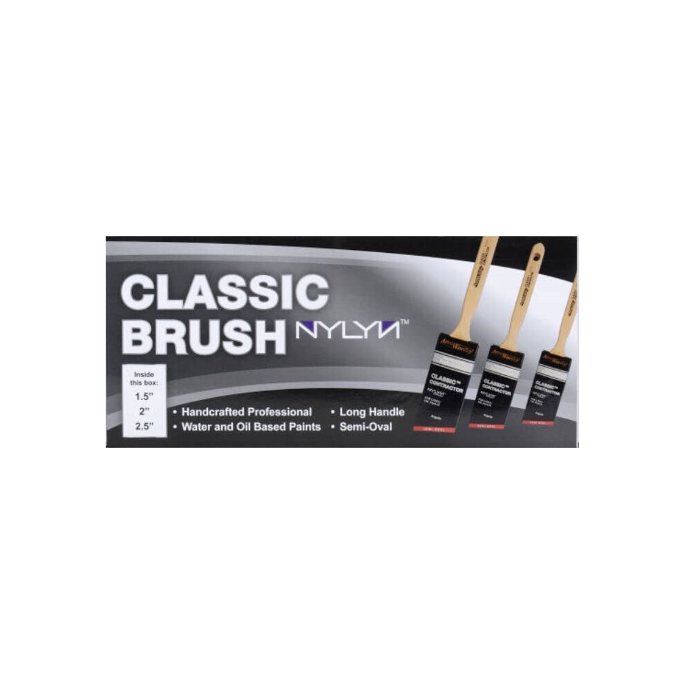 Gripper Cloth Arroworthy 8820 Paint Brush Boxset 3Pk Contains: 1.5'', 2'', 2.5'', Beige (Classic-3Pk-Lng-Ang) 5060810400129