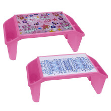 Pink Colour Princess Printed Plastic Lap Desk Laptop Stand Portable Study Table for Kids on Couch/Sofa or Floor Perfect for Reading Eating Watching