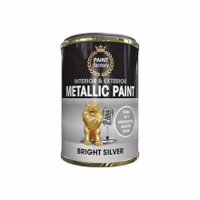 PEBBLE HUG Bright Silver Metallic Paint, DIY Projects, Quick-Drying, Perfect For Home Decor, Art Projects, Wood, Metal, Long-Lasting, Interior &
