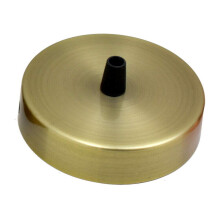 LEDSone Single Outlet Green Brass Colour Ceiling Rose Perfect for Fabric Flex Cable 100mm Metal Ceiling Light Fitting Plate with Accessories for