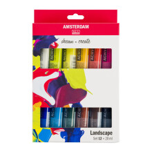 Amsterdam Standard Series Acrylic Paint Set | Landscape Set (12 x 20 ml Tubes) | Mixing Colors Perfect for Landscape Paintings