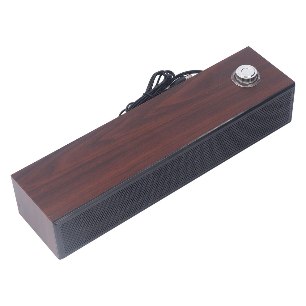 Topiky Wooden Computer Speakers, Wired Bar Stereo Speaker With Volume Adjustment Knob, 3.5Mm Aux Connection, For Pc Tablets Desktop Laptop Mp3 7597508889600