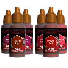 The Army Painter, Airbrush Primary Bundle Red, 2 Colour Air Triads with 6 x 18 ml Pre-thinned Acrylic Spray Gun Paints - Paint Sprayer Paints for D&D