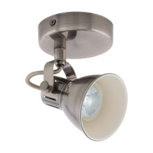 EGLO Seras LED Wall Light, Industrial Ceiling Light, Metal Ceiling Spotlight, Living Room Lamp in Antique Nickel, Hallway Lamp, Spot Light Including
