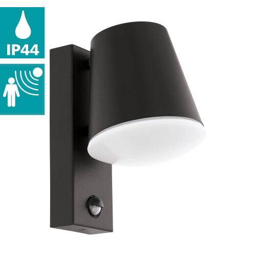 EGLO Eglo 97451 CALDIERO Outside Wall Light with Sensor in Black 1