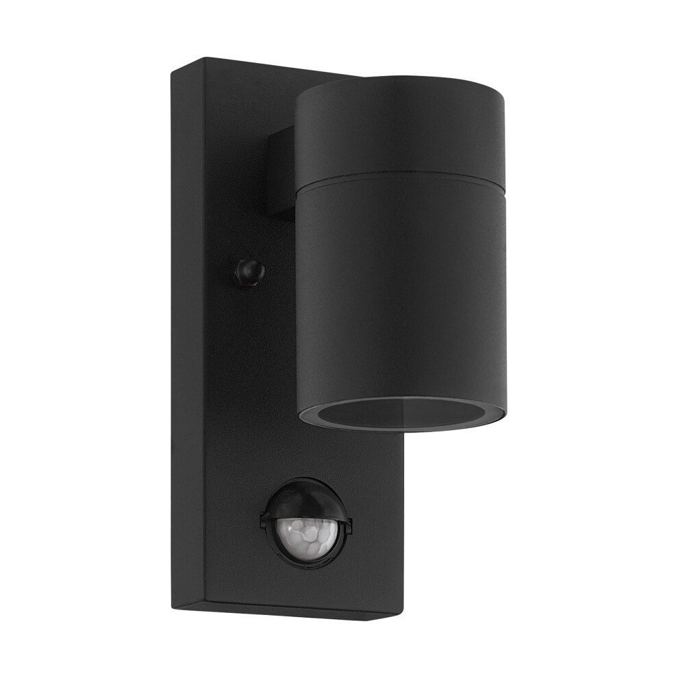 EGLO LED Outdoor Wall Light Riga 5 with Motion and Twilight Sensor, External Porch Lighting, Waterproof Outside Lamp Made of Black Galvanized Steel