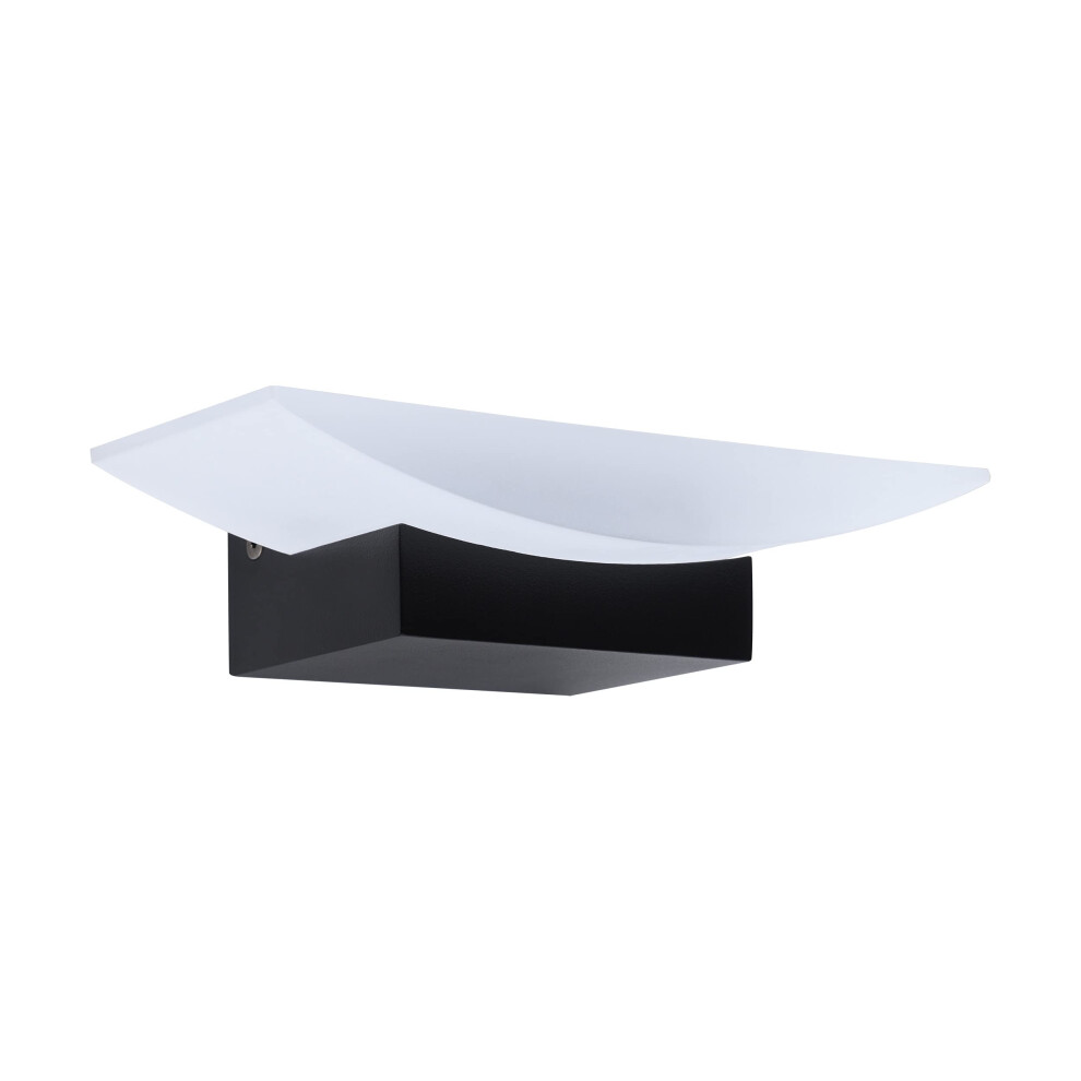 EGLO LED Indoor Wall Light Metrass, Up Light Wall Lamp Made of Black Aluminium and Satined Plastic, Warm White Hallway Lighting Fixture