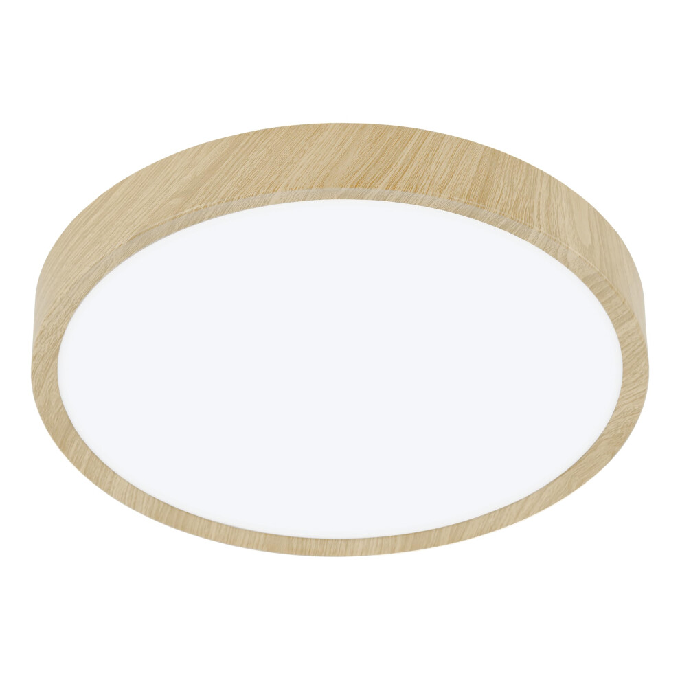 Eglo LED Outdoor Ceiling Light Musurita, Outside lamp for Wall and Ceiling, Porch Lighting, Exterior lamp Made of Metal in Wood Look, Warm White,