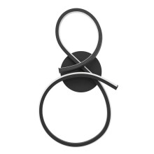 Eglo LED Indoor Wall lightSerpins, Curved Wall lamp, Living Room Lighting Made of Metal in Black and Plastic in White, Warm White, 20.5 x 40 cm