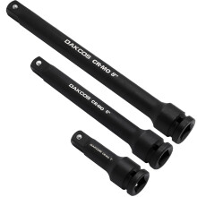 DAKCOS 1/2" Impact Socket Extension Bar Set, 3 Pieces Extensions Socket Tool, CR-MO with Black Phosphating