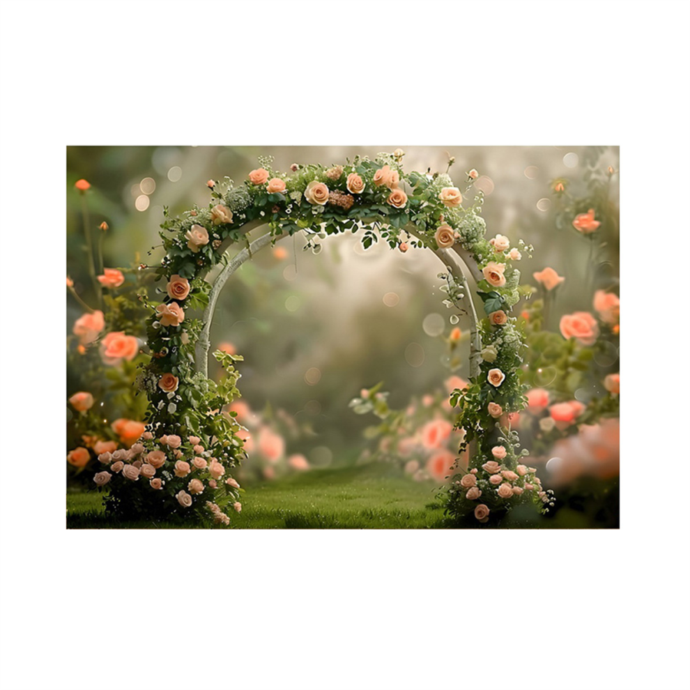 210X150cm Photography Background Fabric Wreath Scenery Wedding 3D Holiday Portrait Backdrops,D 4852715984771