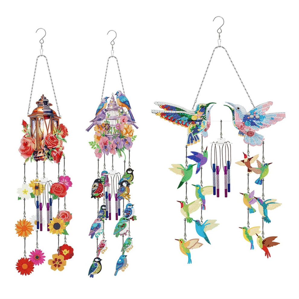 DIY gestippelde diamant schilderij windgong kit, driedimensionale zonnevangers diamanten stip schilderijen A