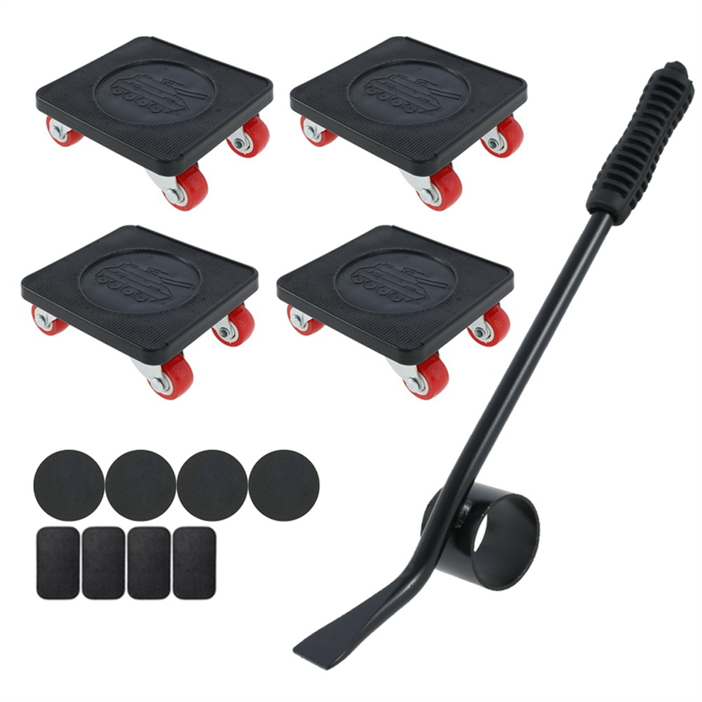 400KG Heavy Duty Furniture Lifter Transport Mover Sliders Wheel Easy Roller Bar Tool Set