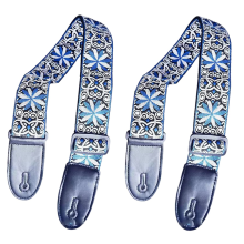 Alça de guitarra acústica elétrica com estampa azul e branca, universal, alargada
