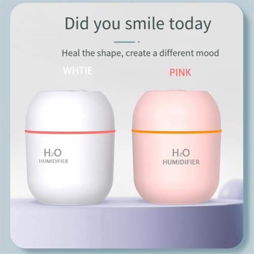 Pink Mini Humidifier for Bedroom & Desk - Portable, Silent, Multi-Mode Mist with Colorful Night Light
