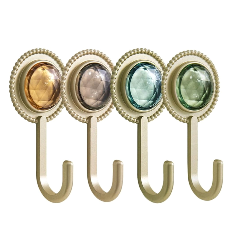Heavy Duty Adhesive Hooks, 4Pcs Wall Mount Hangers Hanging Coat Hooks Decorative Towel for Kitchen Bathroom