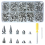 Κιτ 354 τεμαχίων Punk Spikes και Studs, 8 μεγέθη κώνων Spikes, μεταλλικό δέντρο για ρούχα Leathercraft 1