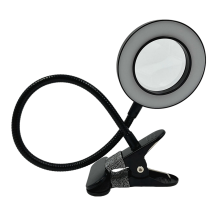 Clip-On LED Magnifying Desk Lamp with USB, 5x Magnifier, Non-Slip Clip, Adjustable Color Temperature for Nail & Beauty