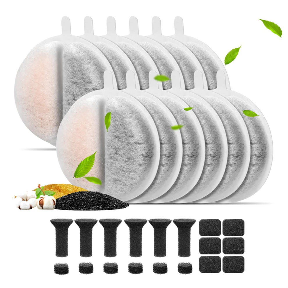 12PCS Cat Water Fountain Filters for Lite & Premium 2.5L Pet Drinking Filtration Filter Replace Foams
