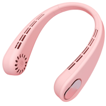 Portable Neck Fan, Bladeless Personal Rechargeable 4000mAh Battery, No Hair Snagging, 3 Speeds Faster Pink