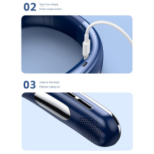 Portable Neck Fan Rechargeable - 3000MAh Capacity Bladeless Hanging Cooling Cooler White