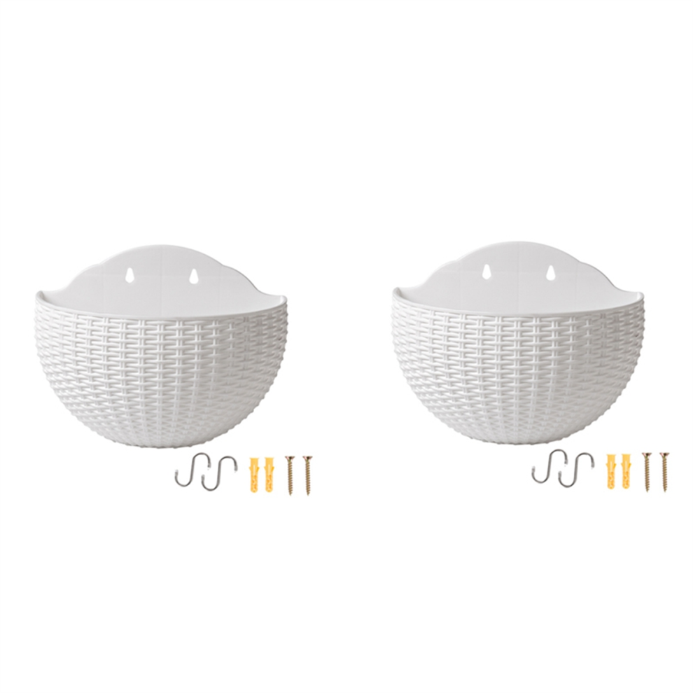 Grand pot de fleurs suspendu en plastique blanc pour balcon