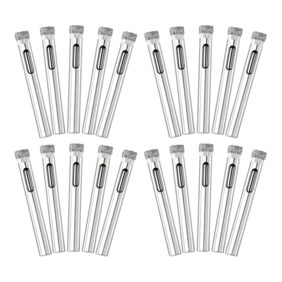 20 Pack Diamond Drill Bit Set,6mm (1/4inch) Small Hole Saw Kit for Glass, Porcelain, Ceramic Tile, Marble-image-OPC-PGZ2WMN-NEW