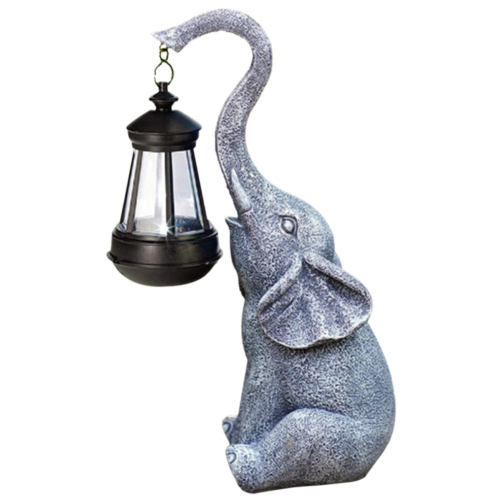 Solar Elephant Garden Statues Resin Outdoor Courtyard Statue Perfect Gift for Women Grandmother