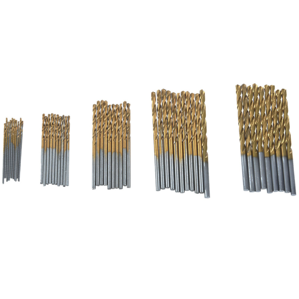 Ensemble de 50 forets en acier rapide revêtus de titane 1/1,5/2/2,5/3 mm