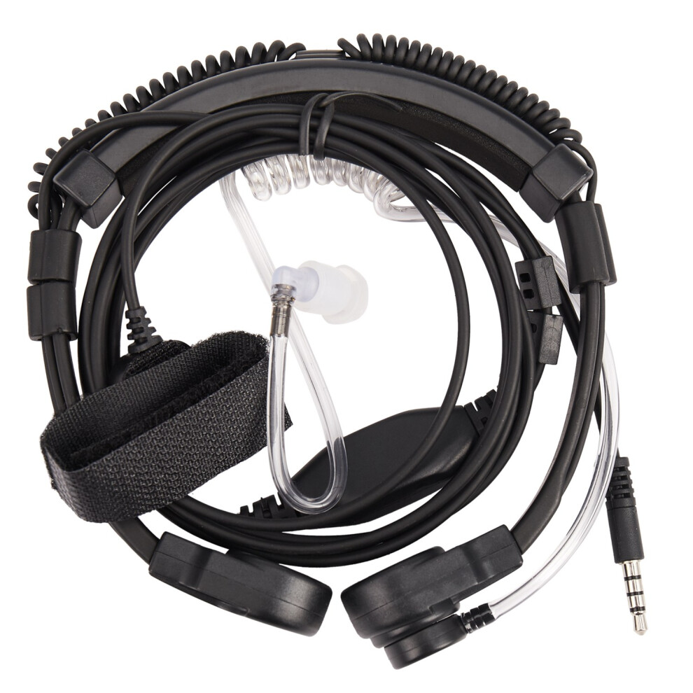 3.5Mm Adjustable Throat Mic Microphone Covert Acoustic Tube Earpiece Headset With Finger Ptt For Android Mobile Phone 4853769043933