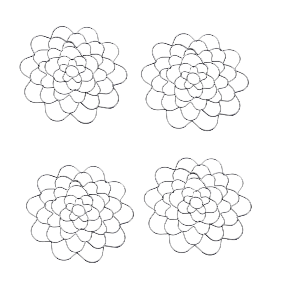 Portafiori Da 4 Pollici, Coperchi In Acciaio Inossidabile Per Fiori, Inserti In Metallo, Griglie Rotonde Floreali